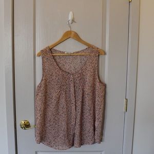 PINK FLORAL SLEEVELESS BLOUSE